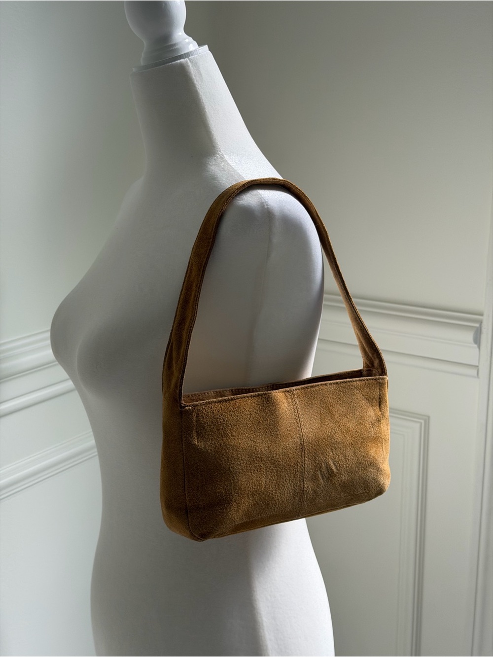 Wilson Leather Golden Beige Real Suede Shoulder Bag - Picture 7 of 7